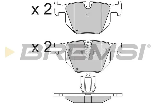 REAR BRAKE PAD - BP3173, 34212339276, 34212339277, 34212339278, 34212339290, 34216763043, 34216763044, 34216784135, 3421233979, 3421233990, 34356763043, 34356763044, 34116857968, 34116872632