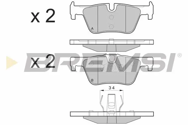 REAR BRAKE PAD - BP3494, 34206799809, 34206873093, 34206873094, 34212468436, 34216850569, 34216873093