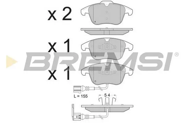 FRONT BRAKE PAD - BP3394CE, 5N0698151 , 5N0698151C , 5ND698151A , 5N0698151B , 7N0698151 , JZW698151S