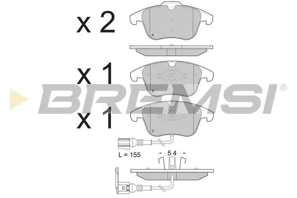 FRONT BRAKE PAD - BP3394, 5N0698151 , 5N0698151C , 5ND698151A , 5N0698151B , 7N0698151 , JZW698151S