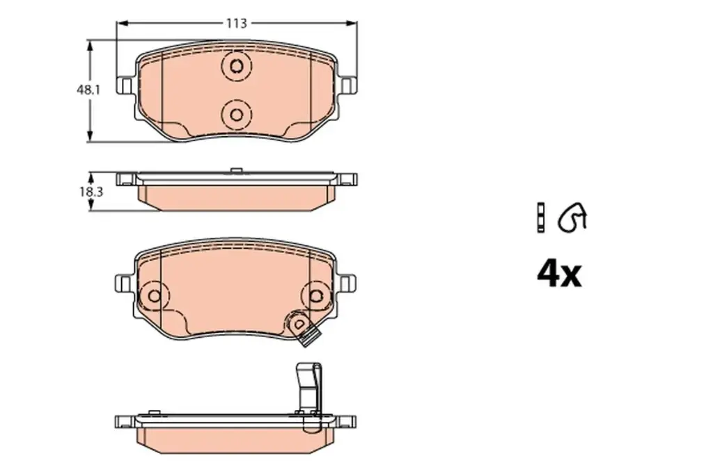 REAR BRAKE PAD - GDB2270, 4704230600, A4704230600 , D40605JU0A