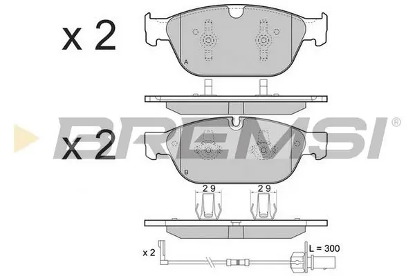 FRONT BRAKE PAD - BP3477CE, 4H0698151E , 4H0698151H , 4H0698151L , 4H0698151N , 8R0698151AF , 8R0698151F, 8R0698151R