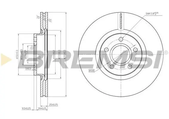 FRONT BRAKE DISC SET - CD7225V, 1469083, 1500152, 274510, 30666801, 312242719, 31262719, 31341643, 31362412, 31381375, 31400817, 31400937, 31400941, 31471819, 31471834