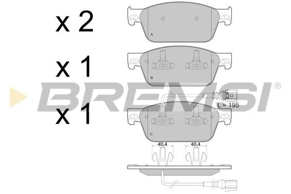FRONT BRAKE PAD - BP3478, 7E0698151C , 7E0698151, 7E0698151B , 7E0698151D